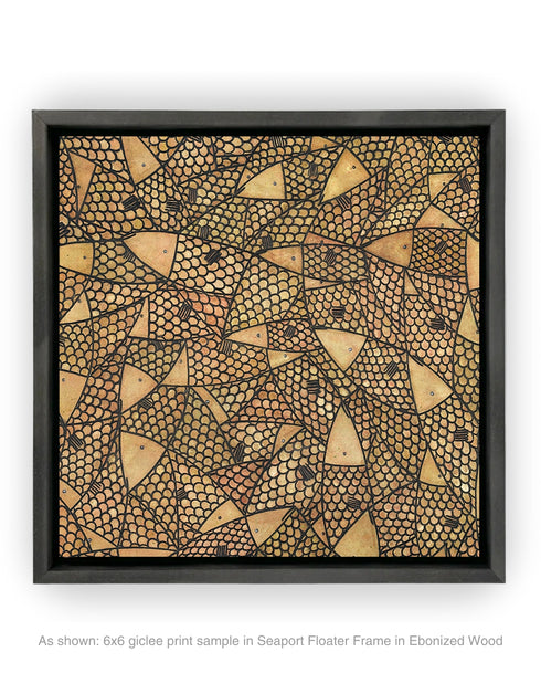 Copper Sardines | Framed Giclee Print on Canvas